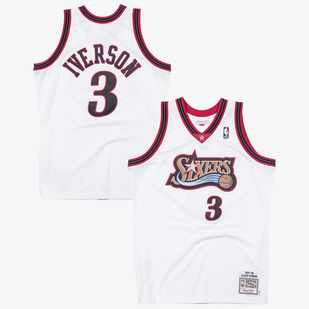 Allen Iverson Philadelphia 76ers 1997 Authentic White Jersey product image 2