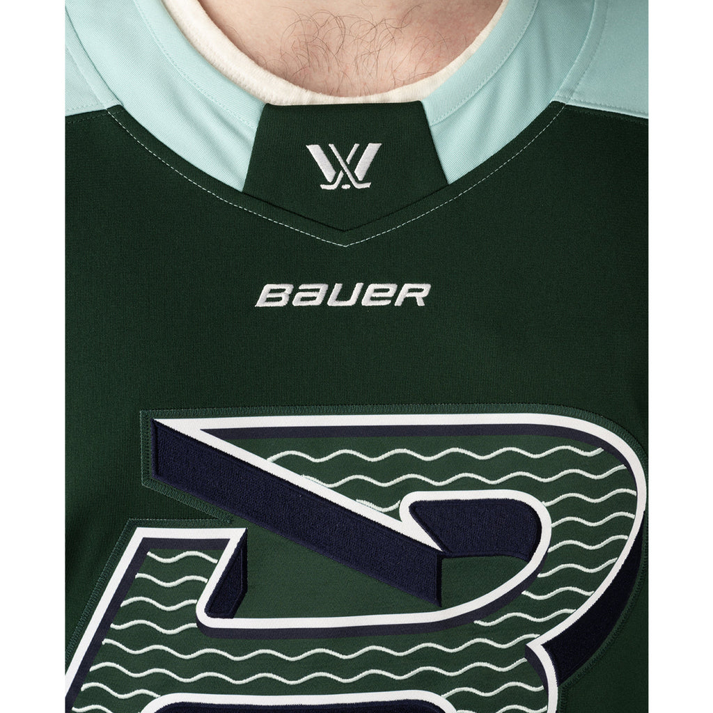 Boston Fleet PWHL Bauer Unisex Green Replica Home Jersey product image 4, provided for visual reference and product detail