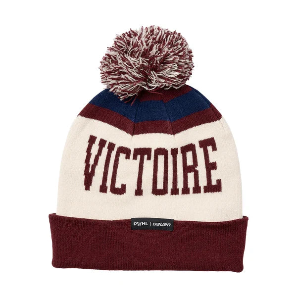 Montreal Victoire PWHL Bauer Unisex Maroon Patch Knit Cuff Pom product image 2, provided for visual reference and product