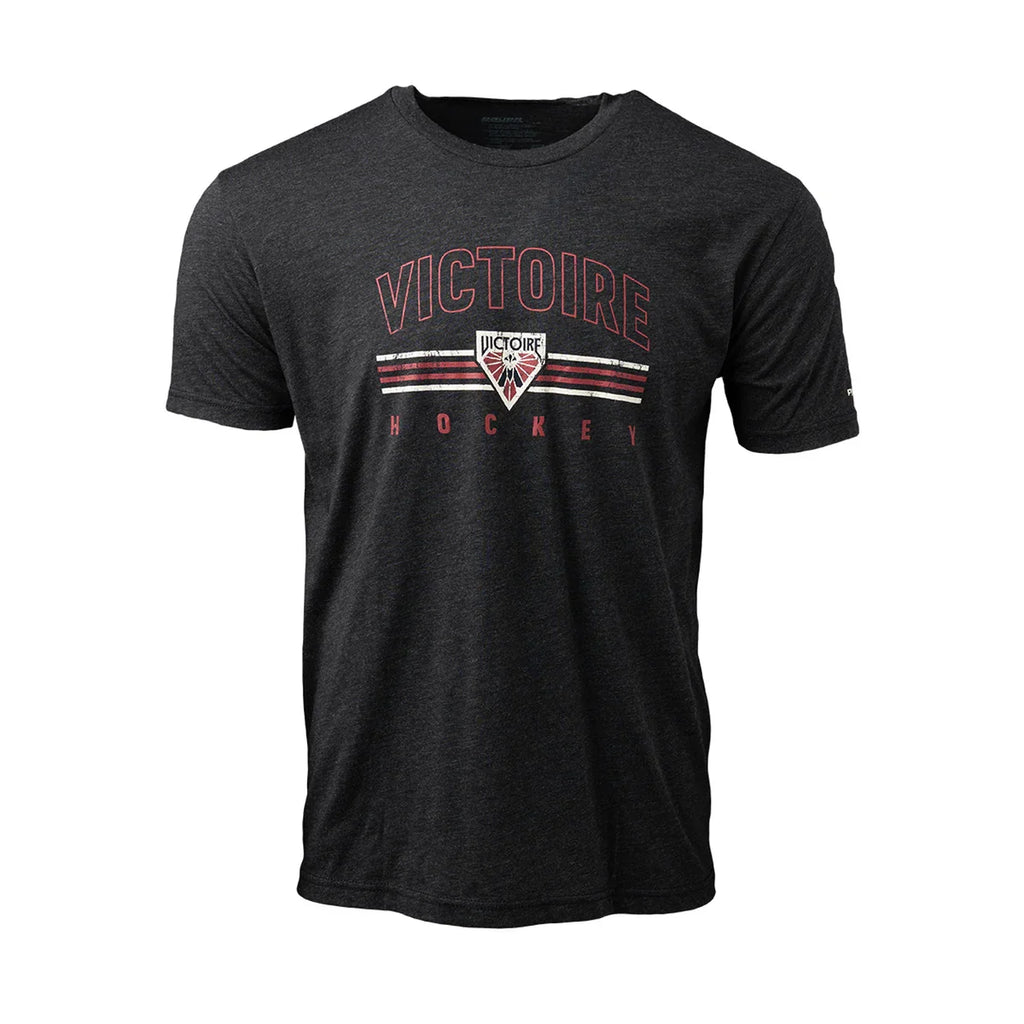 Montreal Victoire PWHL Bauer Unisex Black Tri Blend T-Shirt product image 2, provided for visual reference and product
