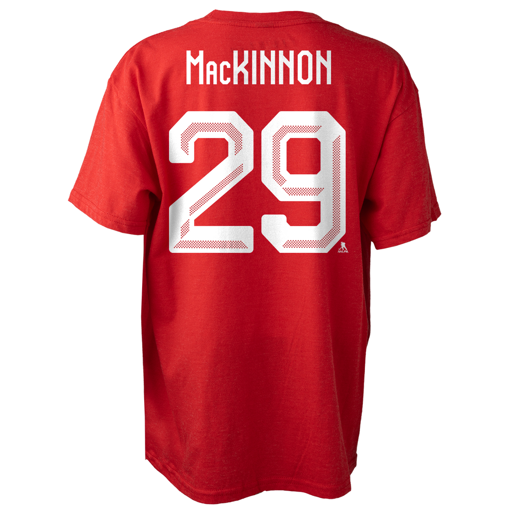 Nathan MacKinnon Hockey Canada IIHF Bauer Men Red Player T-Shirt product image 1, provided for visual reference and product