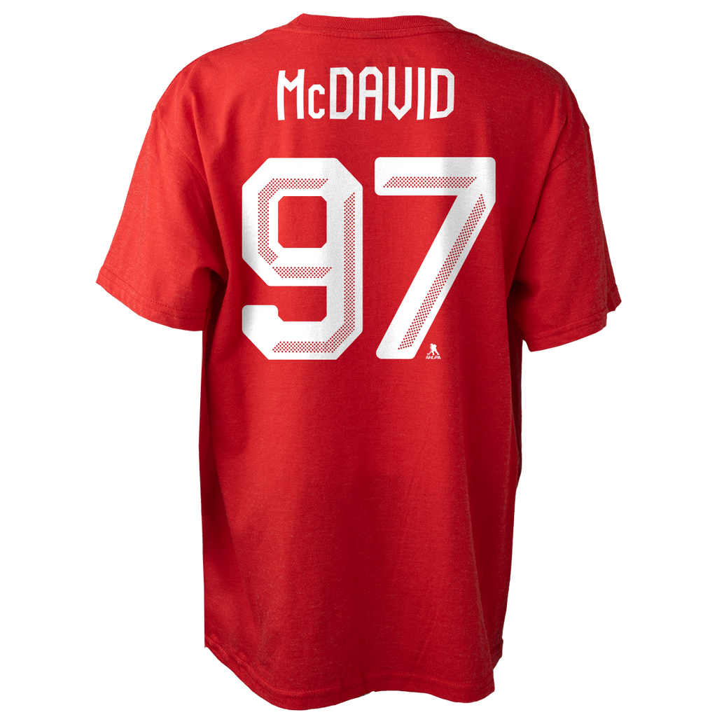 Connor McDavid Hockey Canada IIHF Bauer Men Red Player T-Shirt product image 1, provided for visual reference and product