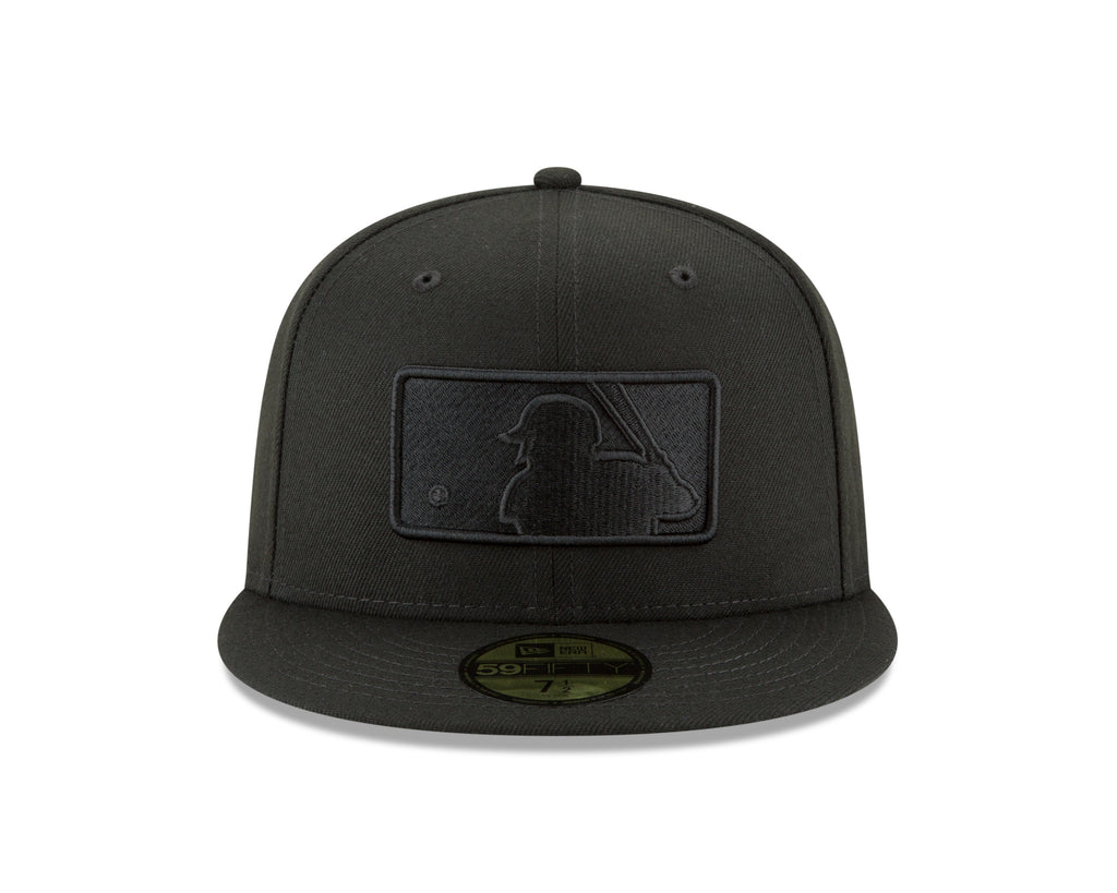MLB Batterman Logo New Era Men Black on Black 59Fifty Fitted Hat product image 2, provided for visual reference and product