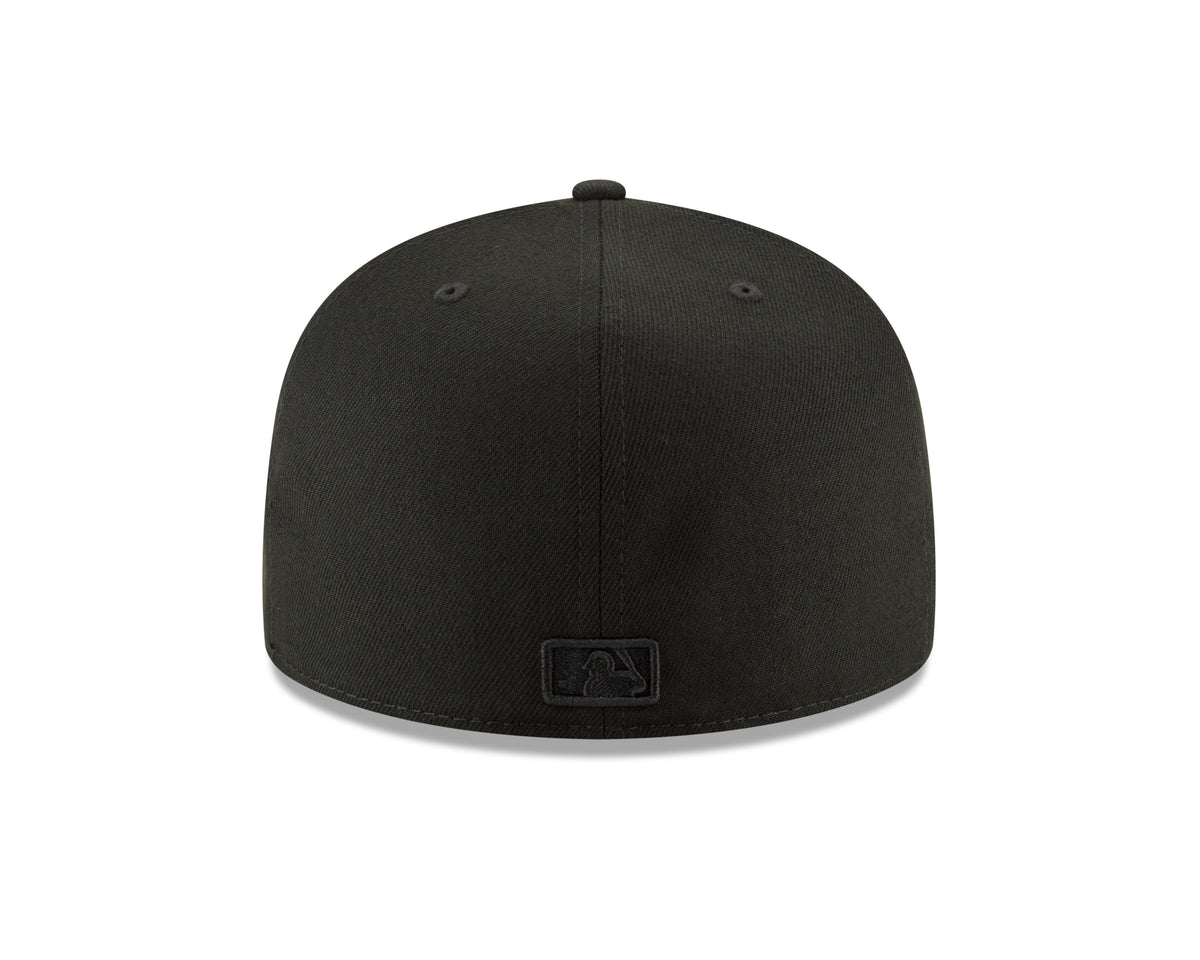 MLB Batterman Logo New Era Men Black on Black 59Fifty Fitted Hat product image 3, provided for visual reference and product