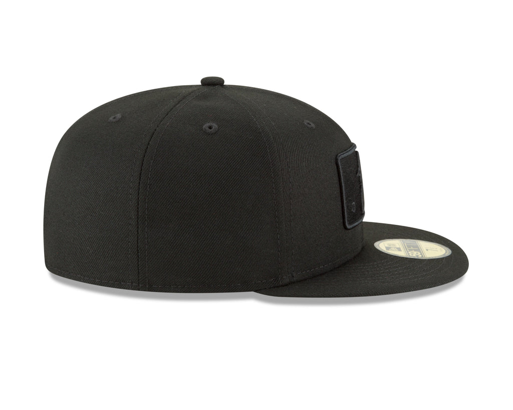 MLB Batterman Logo New Era Men Black on Black 59Fifty Fitted Hat product image 4, provided for visual reference and product