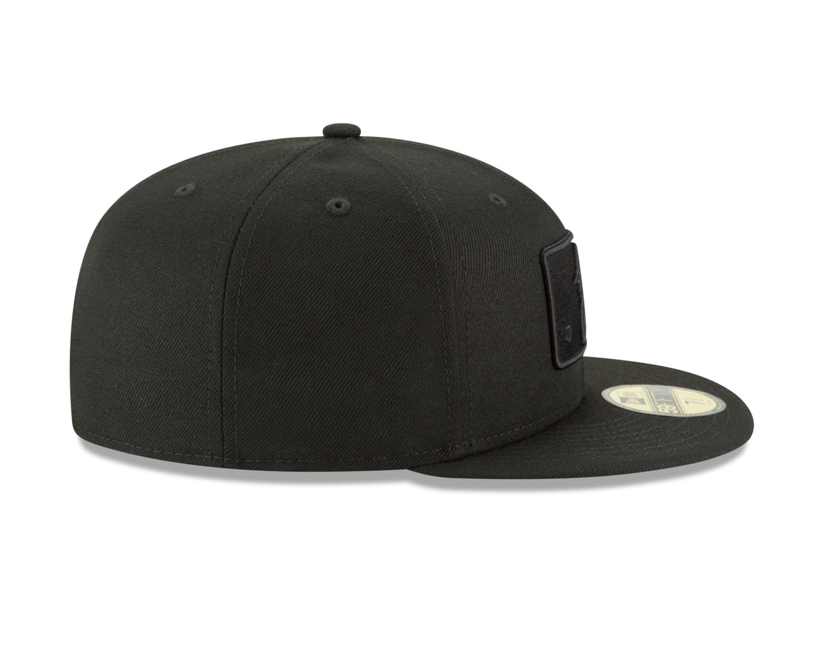 MLB Batterman Logo New Era Men Black on Black 59Fifty Fitted Hat product image 4, provided for visual reference and product