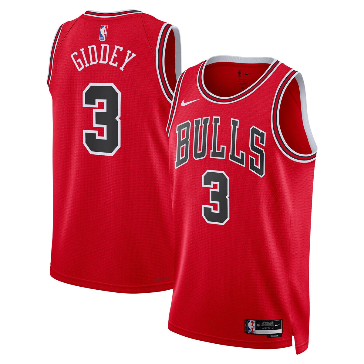 Josh Giddey Chicago Bulls Icon Edition Swingman Red Jersey product image 2