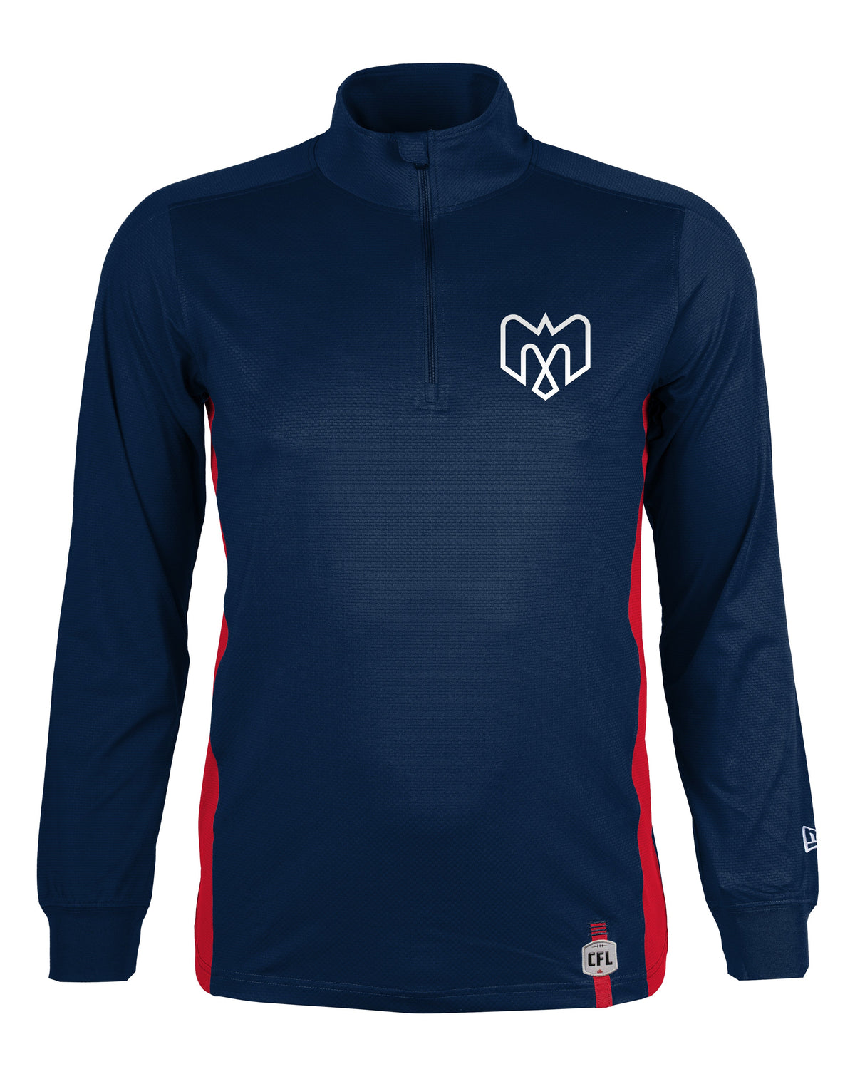 Montreal Alouettes CFL New Era Men Navy 1/4 Zip 2025 Scout Lightweight Jacket product image 1, provided for visual reference