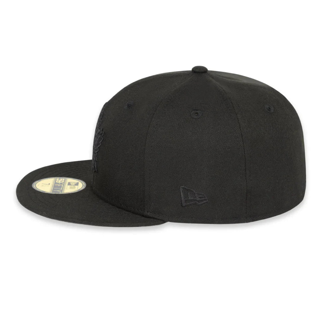 Toronto Maple Leafs NHL New Era Men Black on Black 59Fifty Fitted Hat product image 4, provided for visual reference and