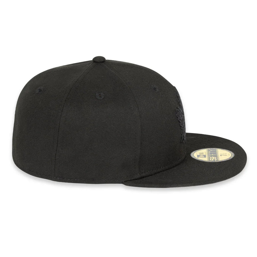 Toronto Maple Leafs NHL New Era Men Black on Black 59Fifty Fitted Hat product image 5, provided for visual reference and