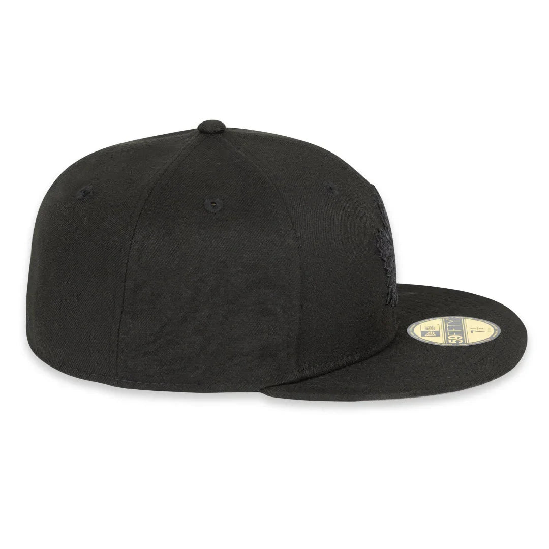 Toronto Maple Leafs NHL New Era Men Black on Black 59Fifty Fitted Hat product image 5, provided for visual reference and
