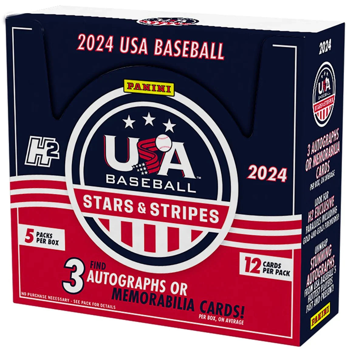 USA Baseball 2024 Panini Stars & Stripe H2 Hobby Box Trading Cards product image 1, provided for visual reference and