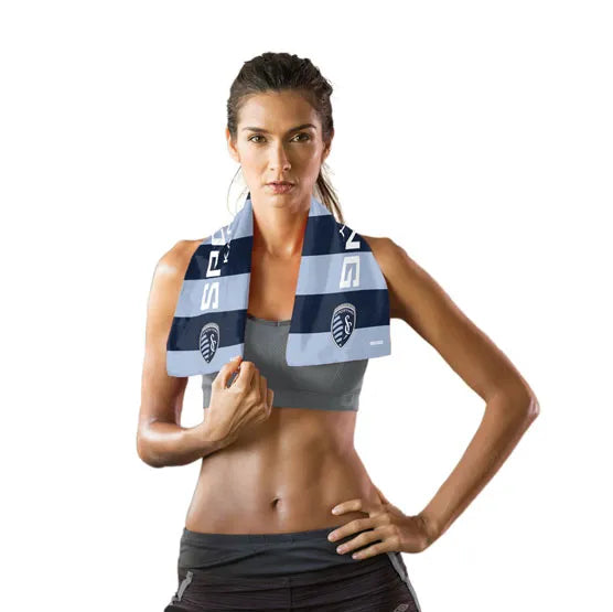 CF Montreal MLS Wincraft Royal Cooling Towel 12" x 30" product image 5, provided for visual reference and product detail