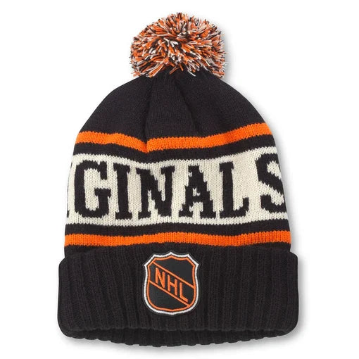 Original Six NHL American Needle Men Black Pillow Line Cuff Pom Knit product image 1, provided for visual reference and