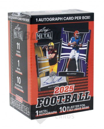 NFL 2025 Leaf Metal Football Blaster Box Trading Cards product image 1, provided for visual reference and product detail