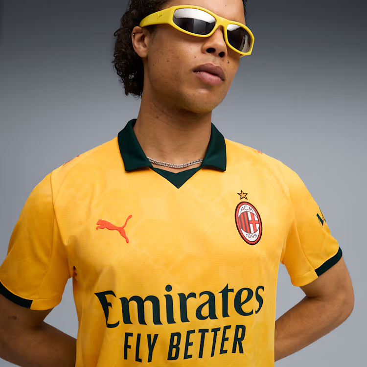 AC Milan Serie A Puma Men Yellow 2025/26 Third Replica Jersey product image 6, provided for visual reference and product
