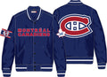 Montreal Canadiens NHL Mitchell & Ness Men’s Navy Big Hood Satin Jacket product image 1, provided for visual reference and