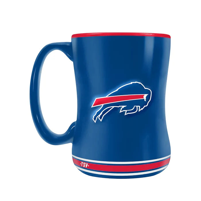 Buffalo Bills NFL TSV 14oz Royal Team Crest Sculpted Mug product image 1, provided for visual reference and product detail