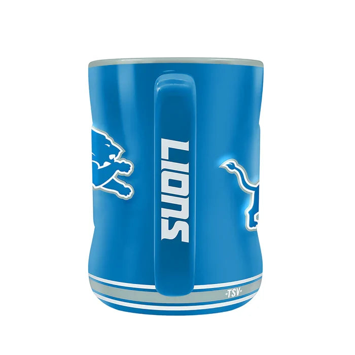 Detroit Lions NFL TSV 14oz Blue Team Crest Sculpted Mug product image 2, provided for visual reference and product detail