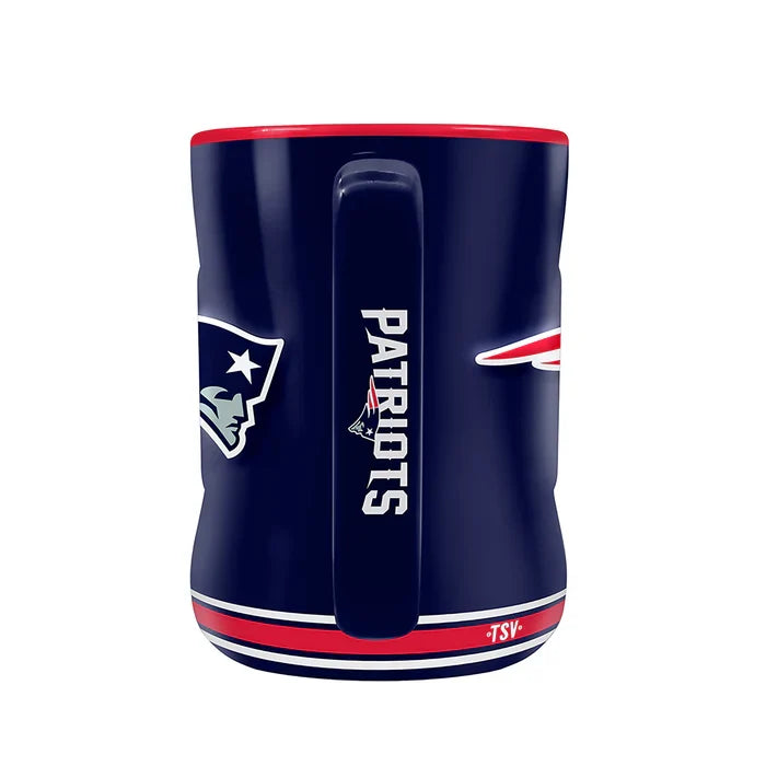 New England Patriots NFL TSV 14oz Navy Team Crest Sculpted Mug product image 2, provided for visual reference and product