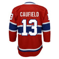 Cole Caufield #13 Montreal Canadiens NHL Outerstuff Kids Red Premier Jersey product image 1, provided for visual reference