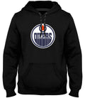 Edmonton Oilers NHL Bulletin Men Black Express Twill Logo Hoodie product image 1, provided for visual reference and product