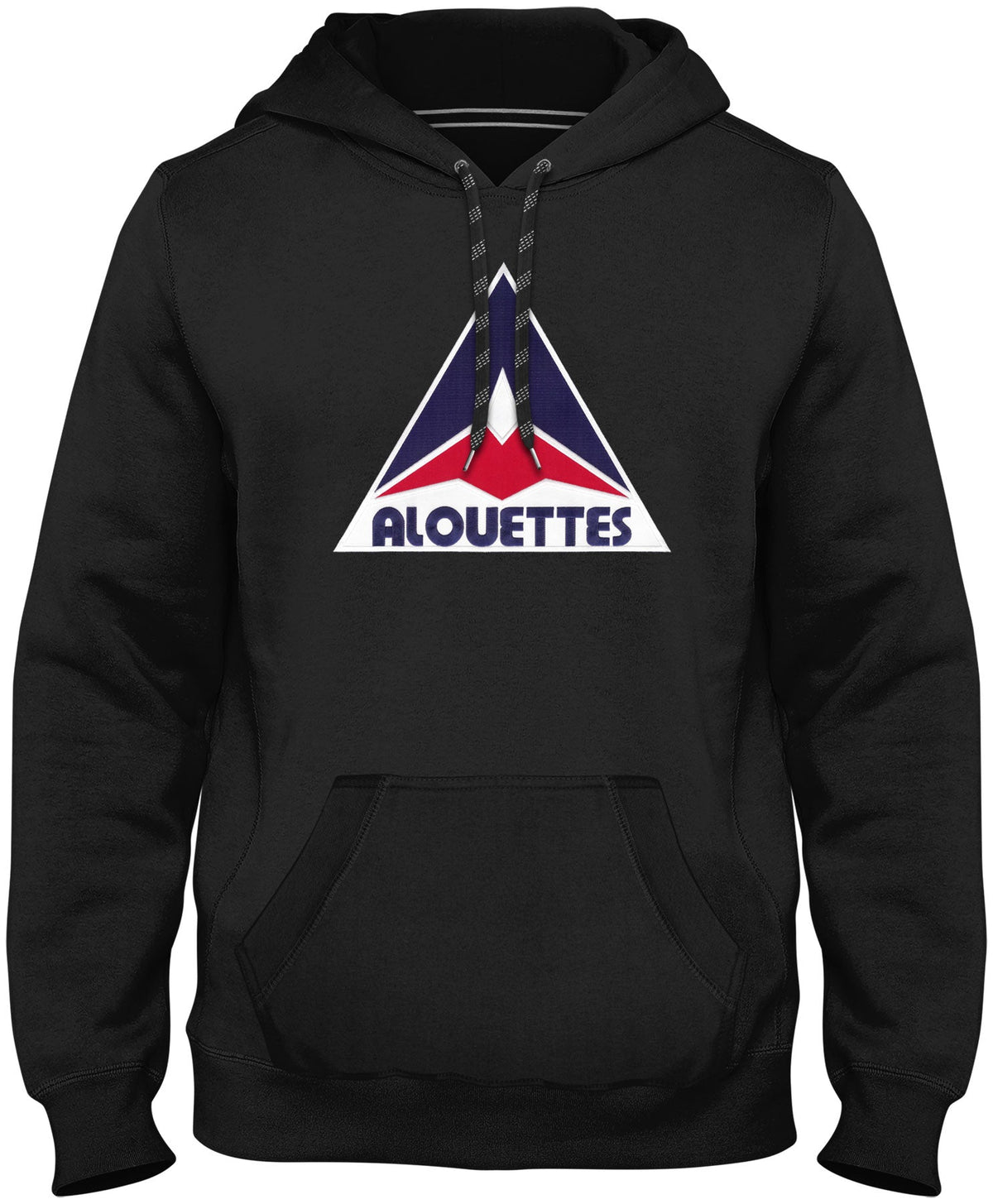 Montreal Alouettes CFL Bulletin Men Black Express Twill Retro Logo Hoodie product image 1, provided for visual reference and