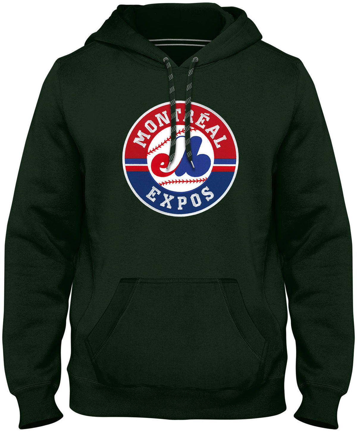 Montreal Expos MLB Bulletin Men Forest Green 1992-2004 Cooperstown Express Twill Logo Hoodie product image 1, provided for