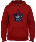 Toronto Maple Leafs NHL Bulletin Men Red Express Twill Blue Logo Hoodie product image 1, provided for visual reference and