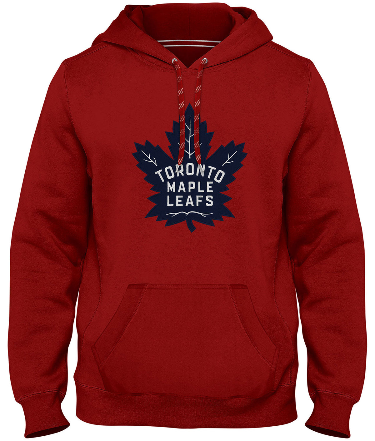 Toronto Maple Leafs NHL Bulletin Men Red Express Twill Blue Logo Hoodie product image 1, provided for visual reference and
