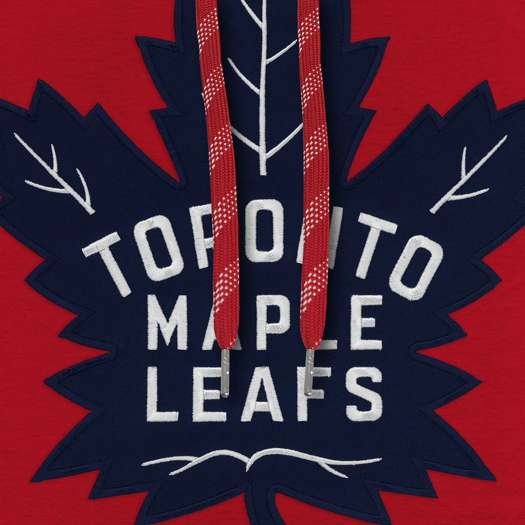 Toronto Maple Leafs NHL Bulletin Men Red Express Twill Blue Logo Hoodie product image 2, provided for visual reference and