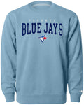 Toronto Blue Jays MLB Bulletin Men Light Blue Match Up Chenille Premium Crew Sweater product image 1, provided for visual
