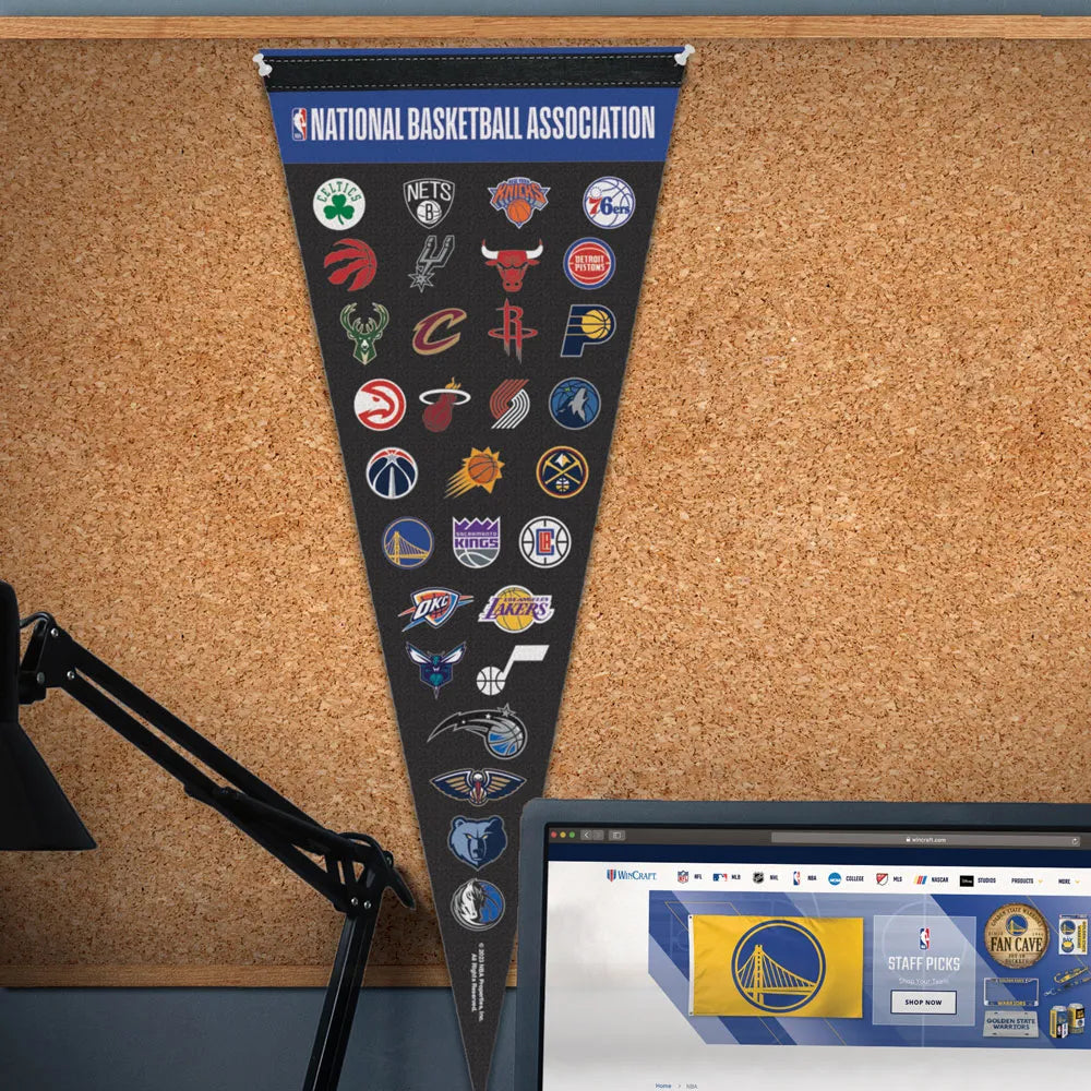 NBA WinCraft 12"x30" Mixed Teams Premium Pennant product image 3, provided for visual reference and product detail review
