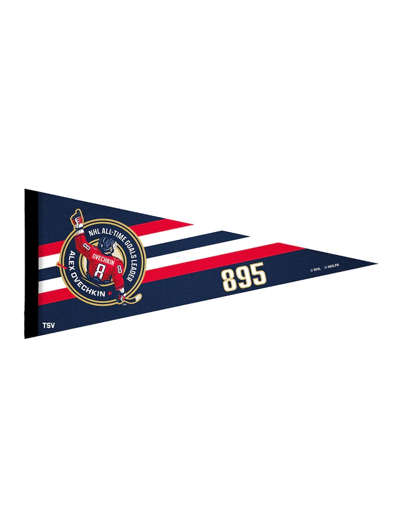 Alex Ovechkin Washington Capitals NHL TSV 895 All-Time Goals Leader Collector Pennant product image 1, provided for visual