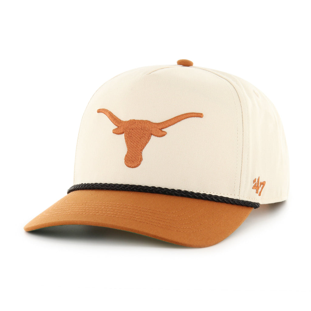 Texas Longhorns NCAA 47 Brand Men Natural Rope Two Tone Hitch Snapback Hat product image 1, provided for visual reference