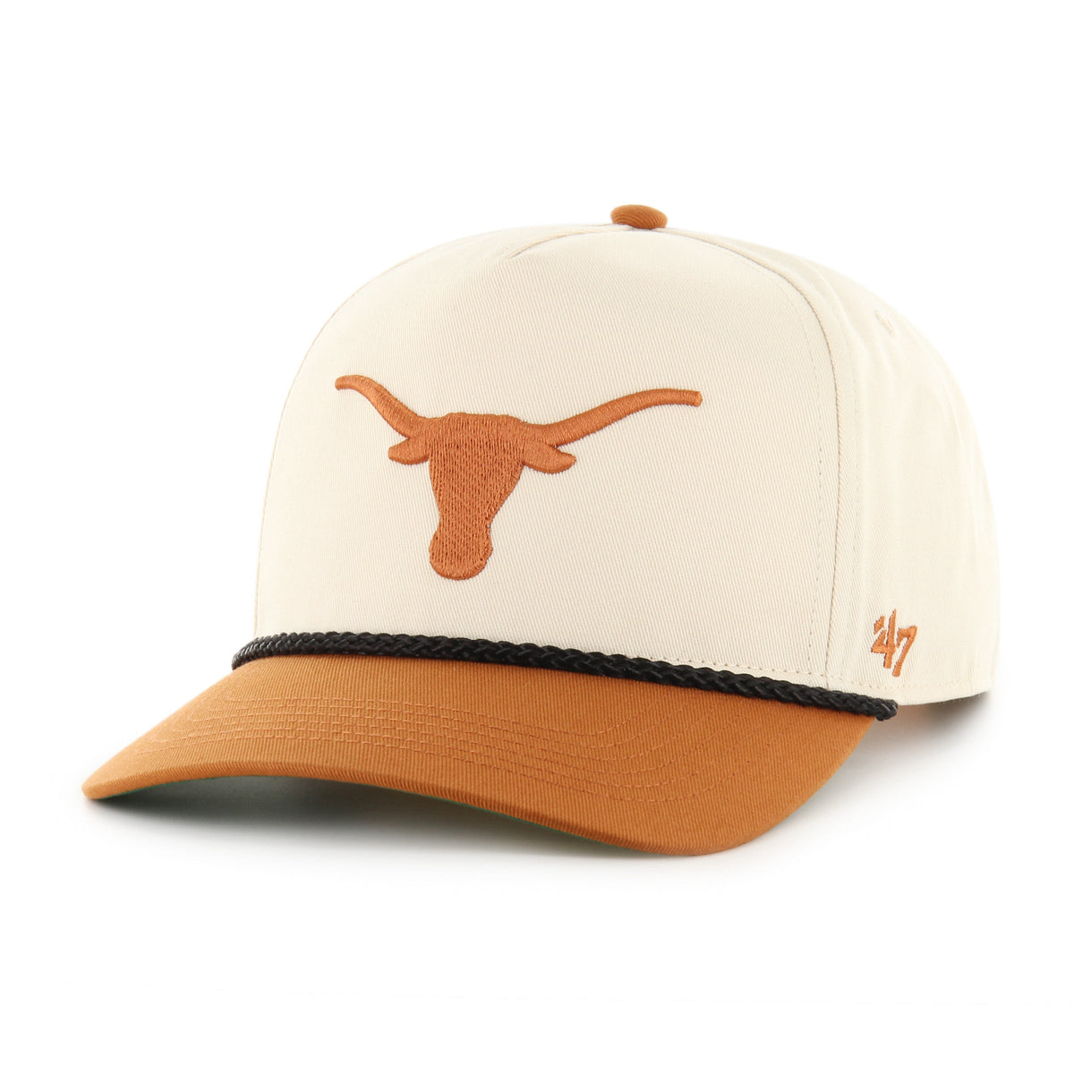 Texas Longhorns NCAA 47 Brand Men Natural Rope Two Tone Hitch Snapback Hat product image 1, provided for visual reference