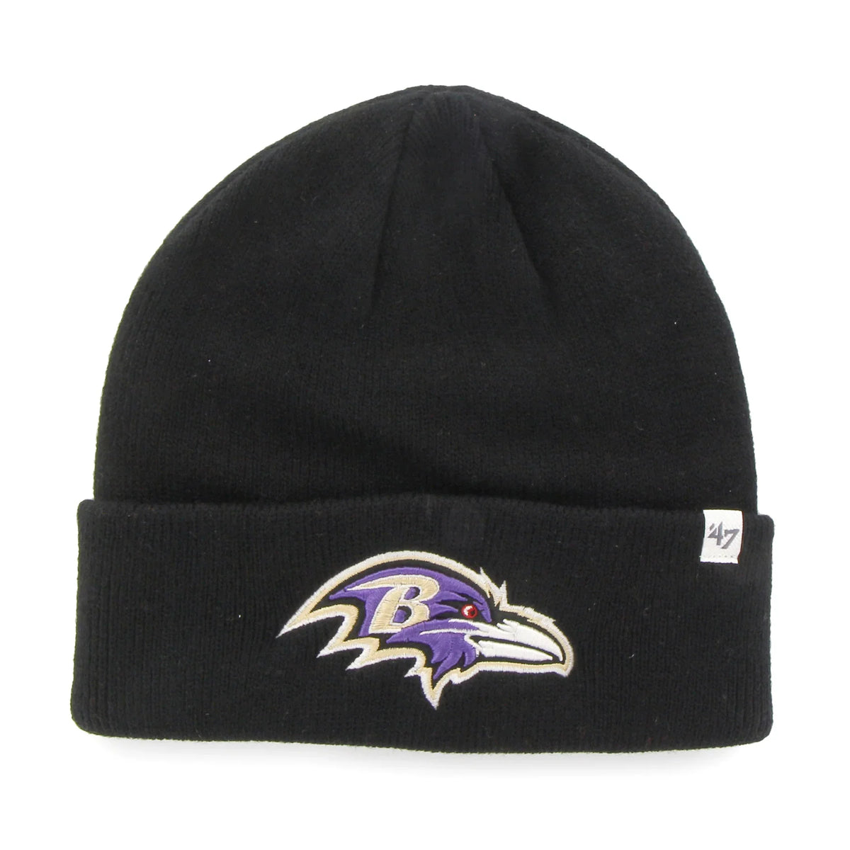 Baltimore Ravens NFL 47 Brand Men Purple Raised Cuff Knit Hat product image 1, provided for visual reference and product