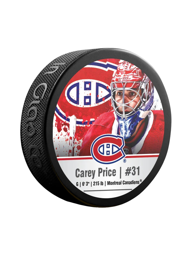 Carey Price Montreal Canadiens NHL Inglasco Souvenir Hockey Puck product image 1, provided for visual reference and product