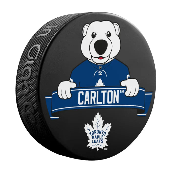 Carlton Toronto Maple Leafs NHL Inglasco Mascot Souvenir Hockey Puck product image 1, provided for visual reference and