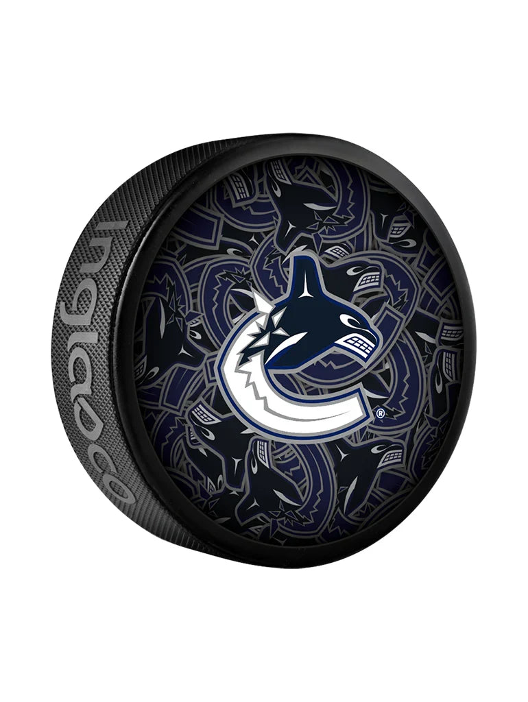 Vancouver Canucks NHL Inglasco Clone Souvenir Hockey Puck product image 1, provided for visual reference and product detail