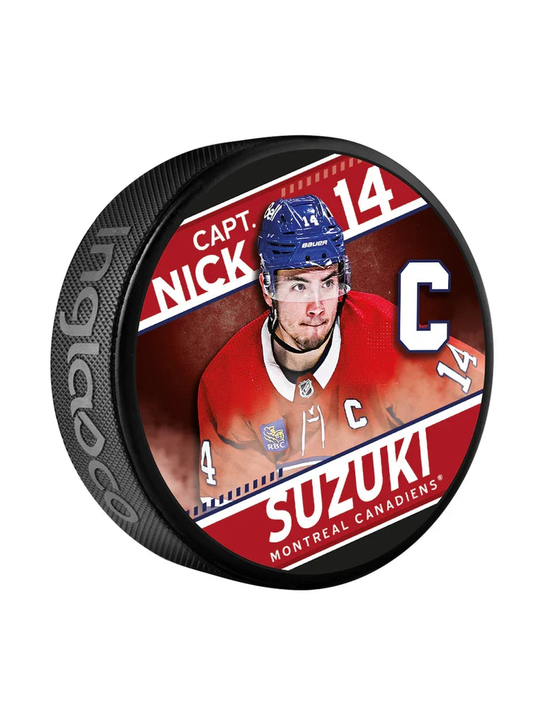 Nick Suzuki Montreal Canadiens NHL Inglasco Cube Star Hockey Puck product image 2, provided for visual reference and product