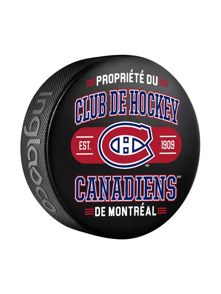 Montreal Canadiens NHL Inglasco Property Of Souvenir Collector Hockey Puck product image 1, provided for visual reference