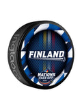 Finland NHL Inglasco 4 Nations Face-Off Basic Souvenir Hockey Puck product image 1, provided for visual reference and