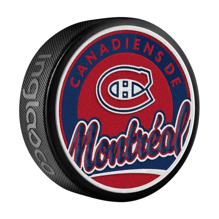 Montreal Canadiens NHL Inglasco Embroidered Patch Insert Design Box Hockey Puck product image 1, provided for visual