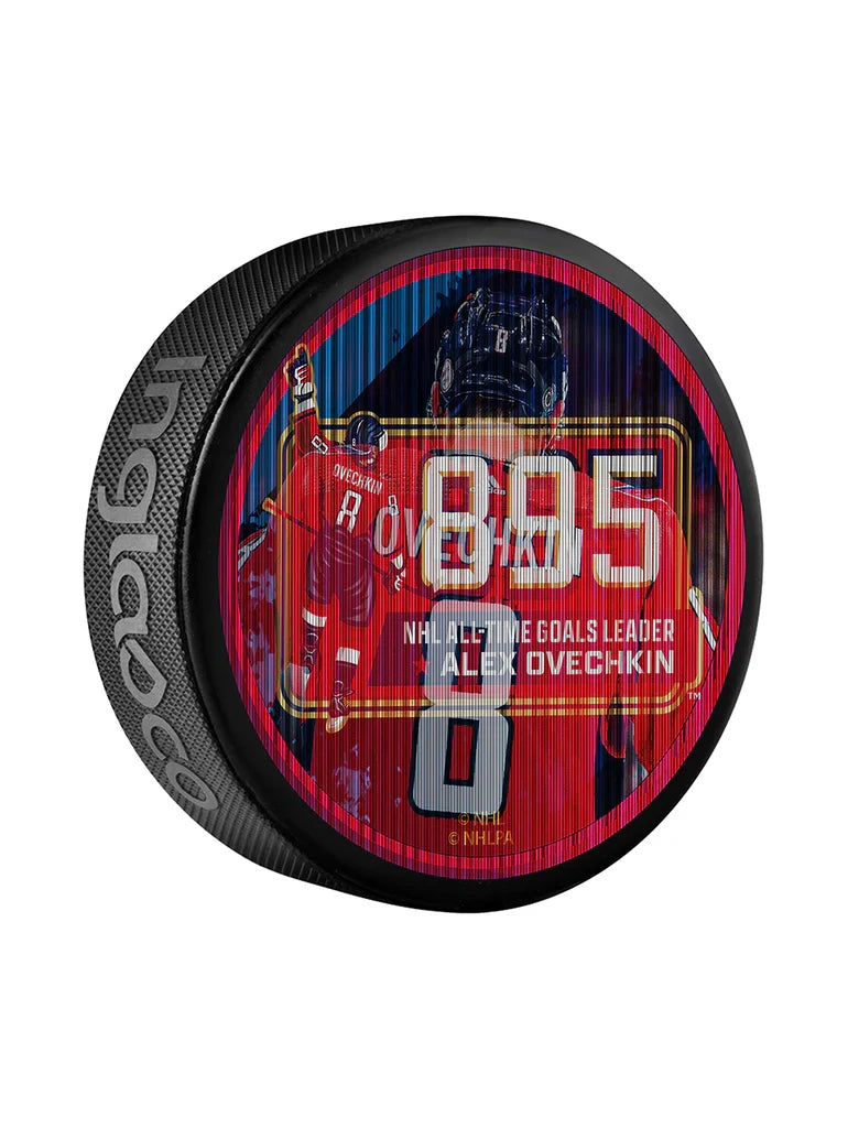 Alexander Ovechkin Washington Capitals NHL Inglasco 895 All-Time Goals Lenticular Hockey Puck product image 3, provided for