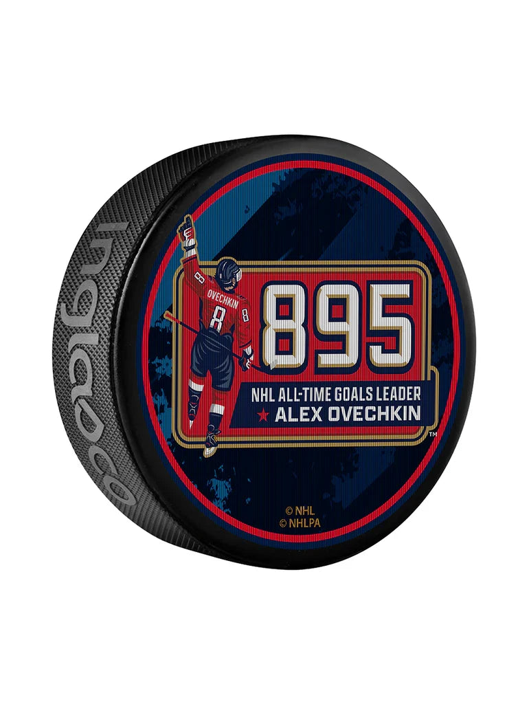 Alexander Ovechkin Washington Capitals NHL Inglasco 895 All-Time Goals Lenticular Hockey Puck product image 1, provided for