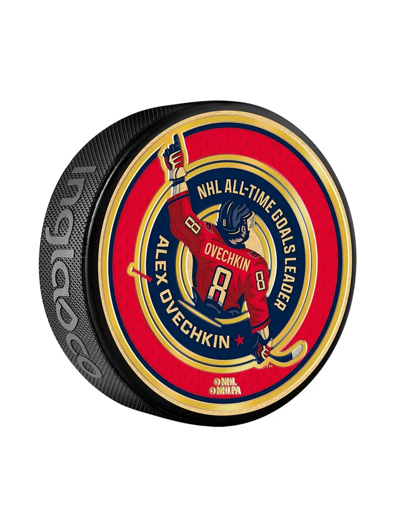 Alexander Ovechkin Washington Capitals NHL Inglasco 895 All-Time Goals Medallion Hockey Puck product image 1, provided for