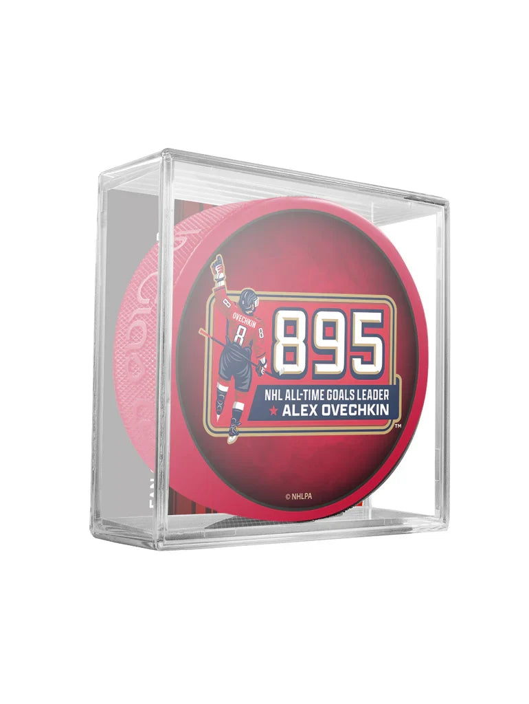 Alexander Ovechkin Washington Capitals NHL Inglasco 895 All-Time Goals Cube Red Hockey Puck product image 1, provided for