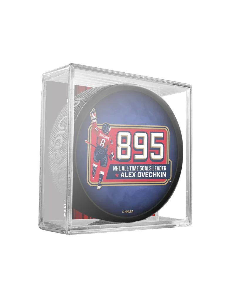 Alexander Ovechkin Washington Capitals NHL Inglasco 895 All-Time Goals Cube Hockey Puck product image 1, provided for visual
