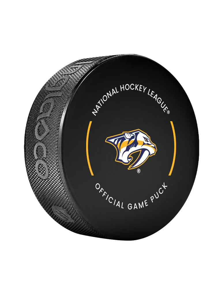 Nashville Predators NHL Inglasco 2024-25 Officially Licensed Game Hockey Puck product image 2, provided for visual reference